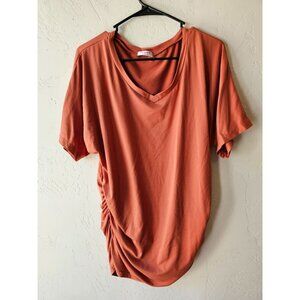 Ekouaer Maternity Shirt Pregnancy Tops Tunic Blouse Large